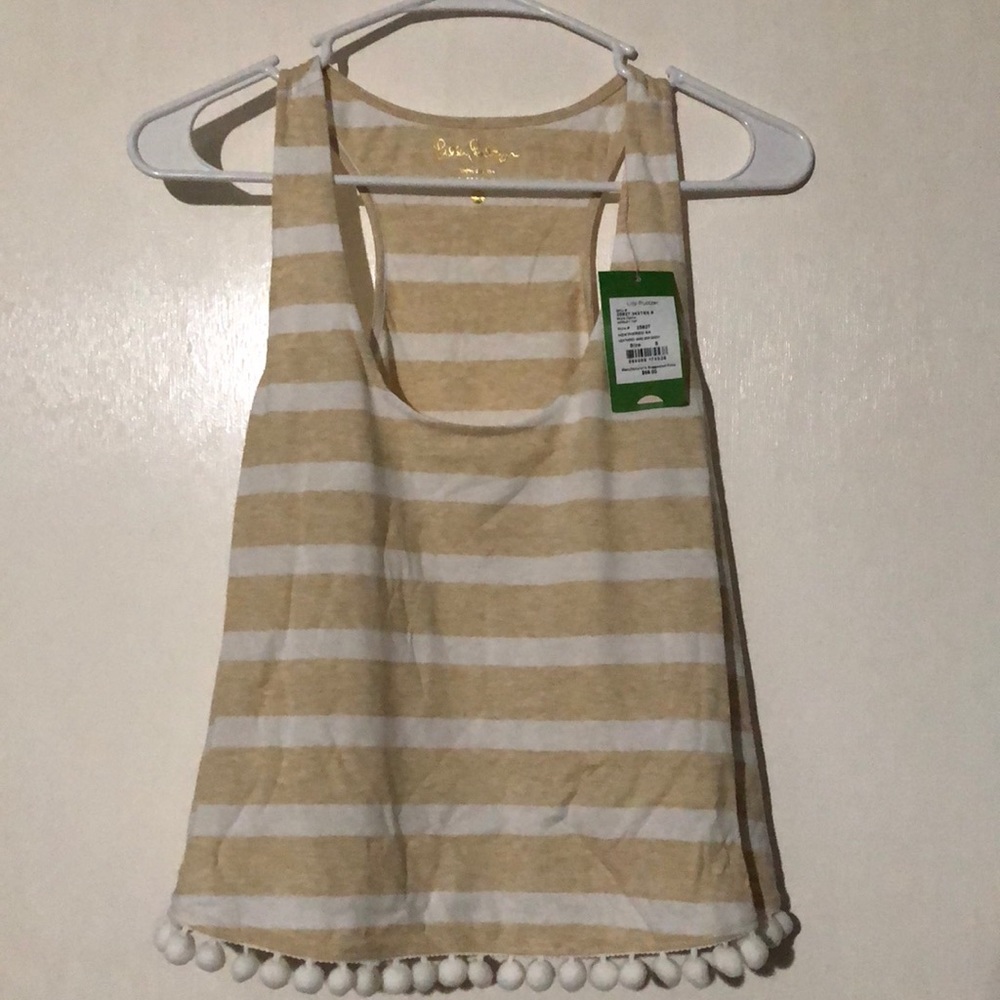 Lilly Pulitzer Crop/Tank Top with Pom Poms-Small